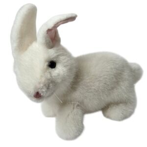 Ty Classic Bows Bunny Rabbit 11" Vintage 1997 White Plush Easter Realistic‎